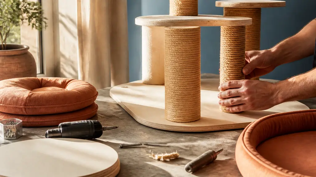 Bricolage arbre à chat maison : 4 étapes pour un modèle stable et sur mesure