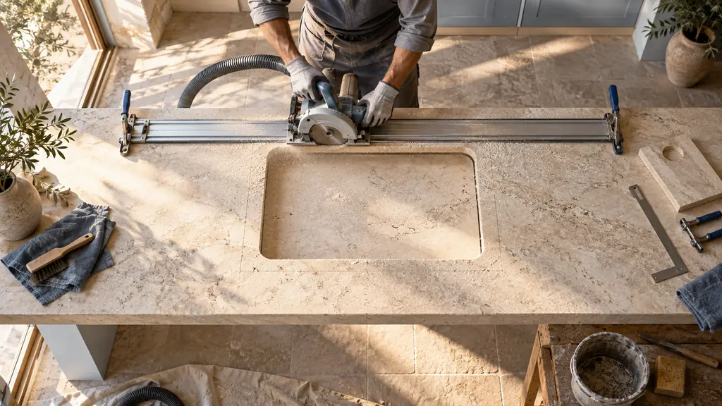 Découpe plan de travail sur mesure : 4 solutions pour une pose sans erreur